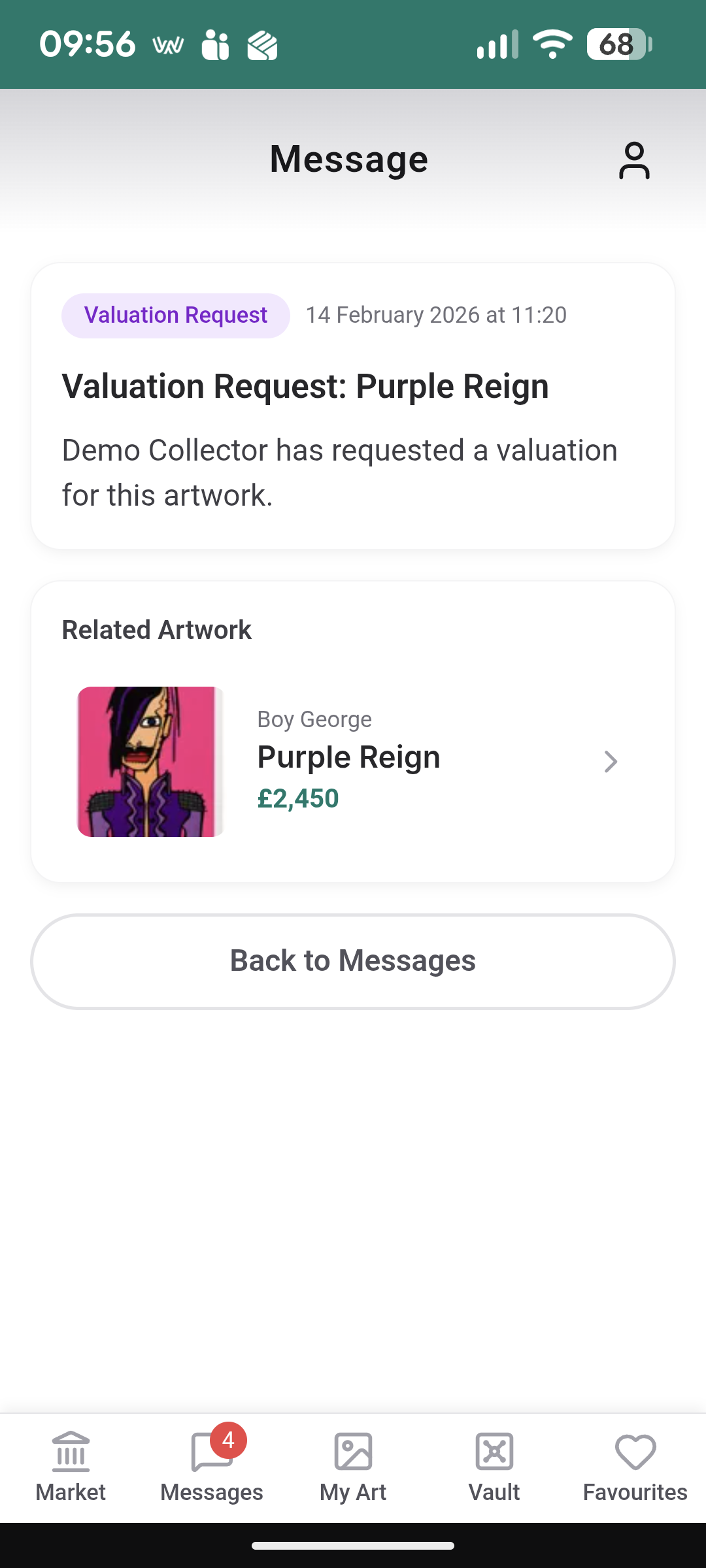 Secarto valuation request view